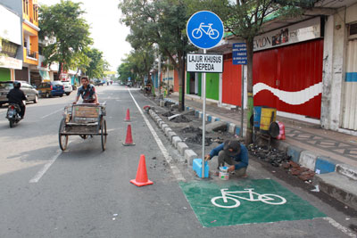 Awal Tahun, Penerapan Jalur Khusus Sepeda Pancal di Pasuruan