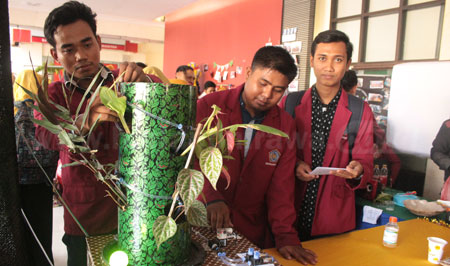 Mahasiswa UM Surabaya Ciptakan Vertical Planting System