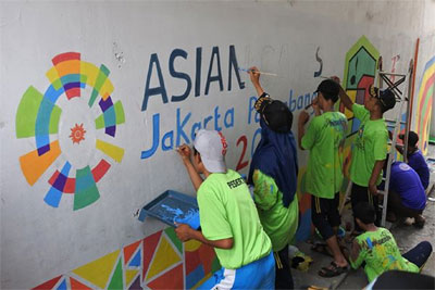 Mural Asian Games Warnai Festival Kelir Jember