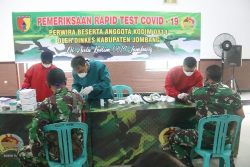 Kodim 0814 Gelar Rapid Test Personel di Makodim Jombang