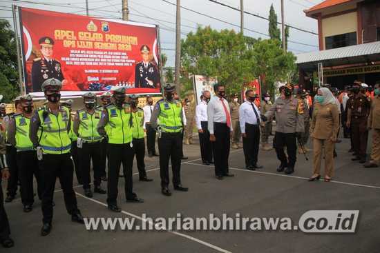 Kesiapan Pengamanan Nataru, Polres Bojonegoro Laksanakan Apel Gelar Pasukan