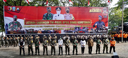 BPBD, TNI Polri dan Dishut Bersinergi di Latgab SAR Penanganan Karhutla