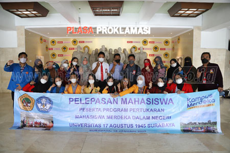 Bekali Modul Nusantara, Untag Surabaya Lepas 27 Mahasiswa PMM DN