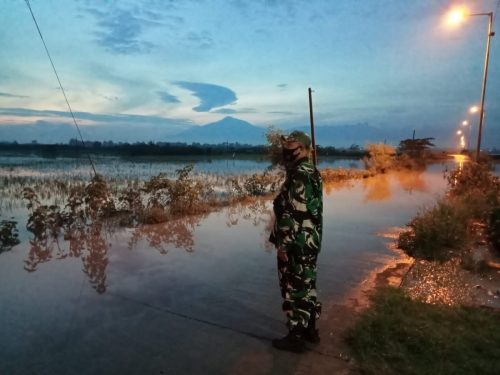 Danramil 0815/03 Sooko Bareng Forpimka-BPBD Pantau Wilayah Rawan Banjir