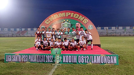 Tim Sepakbola PP Roudlotul Quran Sabet Juara 1 Liga Santri Piala KASAD 2022 Lamongan
