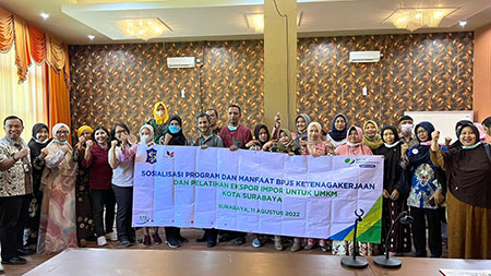 BPJS Ketenagakerjaan Sosialisasi Program dan Beri Pelatihan Ekspor Impor untuk UMKM Kota Surabaya