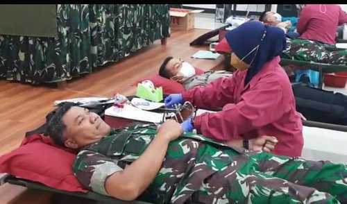 Jelang Hut RI Ke-77 Kodim 0817 Gresik Bhakti Sosial Donor Darah