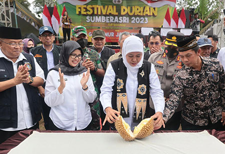 Di Blitar, Gubernur Khofifah Kenalkan Durian Varietas Baru Senikmat Black Thorn