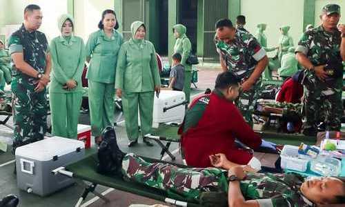 Wujud Kepedulian TNI AD, Kodim Bojonegoro Gelar Baksos Donor Darah