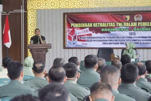 Sukseskan Pemilu 2024, Kodim Bojonegoro gelar Pembinaan Netralitas TNI