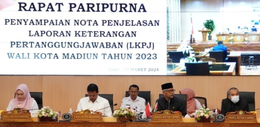 Rapat Paripurna DPRD Nota Penjelasan LKPJ Wali Kota Madiun 2023
