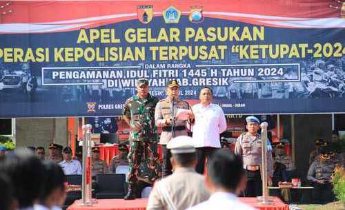 Kepolisian Resor Gresik Gelar Pasukan Operasi Ketupat Semeru 2024